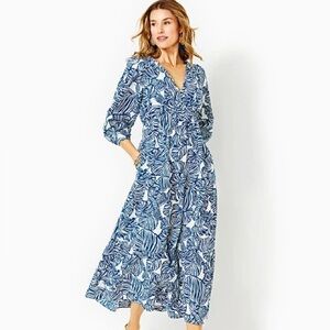 Lilly Pulitzer Deacon 3/4 Maxi Dress in Beach Path